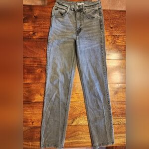 COPPER KEY Women's Straight Leg Jeans - Washed Black Size 1 Juniors